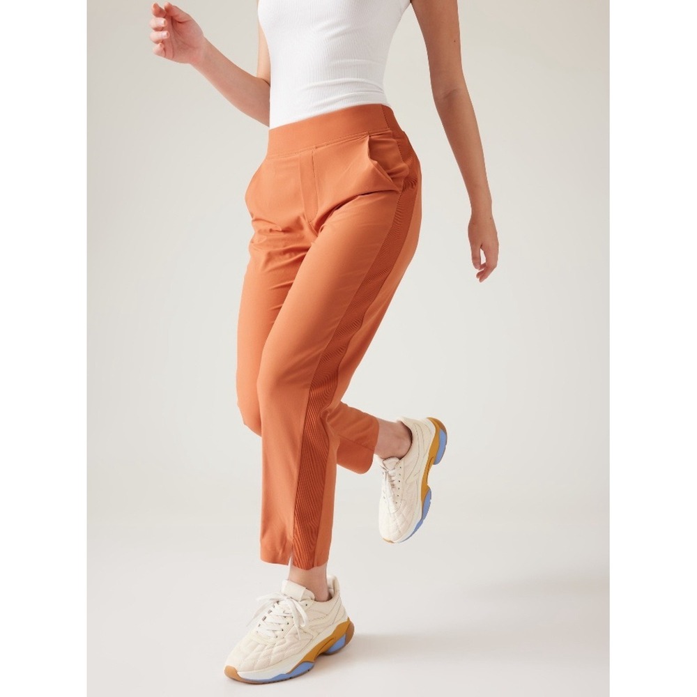 Athleta Brooklyn Mid Rise Ankle Pant Size 2 Terracotta Stretch Travel Comfort